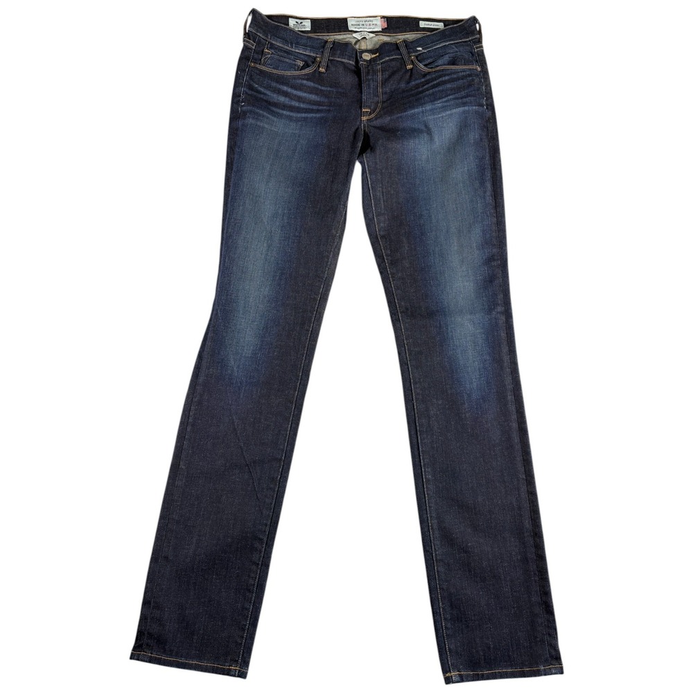 Lucky Brand Charlie Skinny Women 10/30 Dark Blue Selvedge White Oak USA Premium